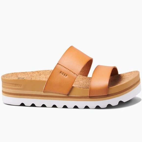 NWT Reef Women's Cushion Vista Hi Sandals in Natural - Picture 1 of 9